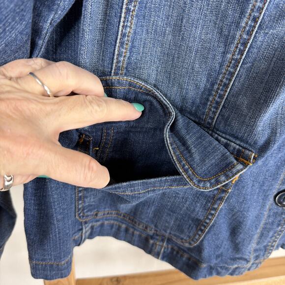 Vintage St. John's Bay Blue Pockets Button Up Denim Jacket #1253 Size 1X - Picture 2 of 5